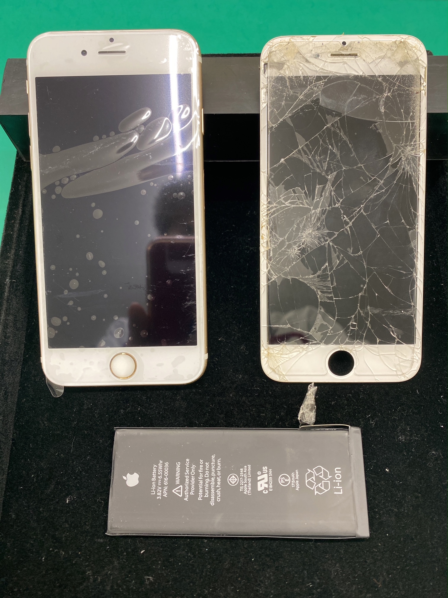 iPhone6sバッテリー交換・画面ガラス割れ修理でご来店頂きました