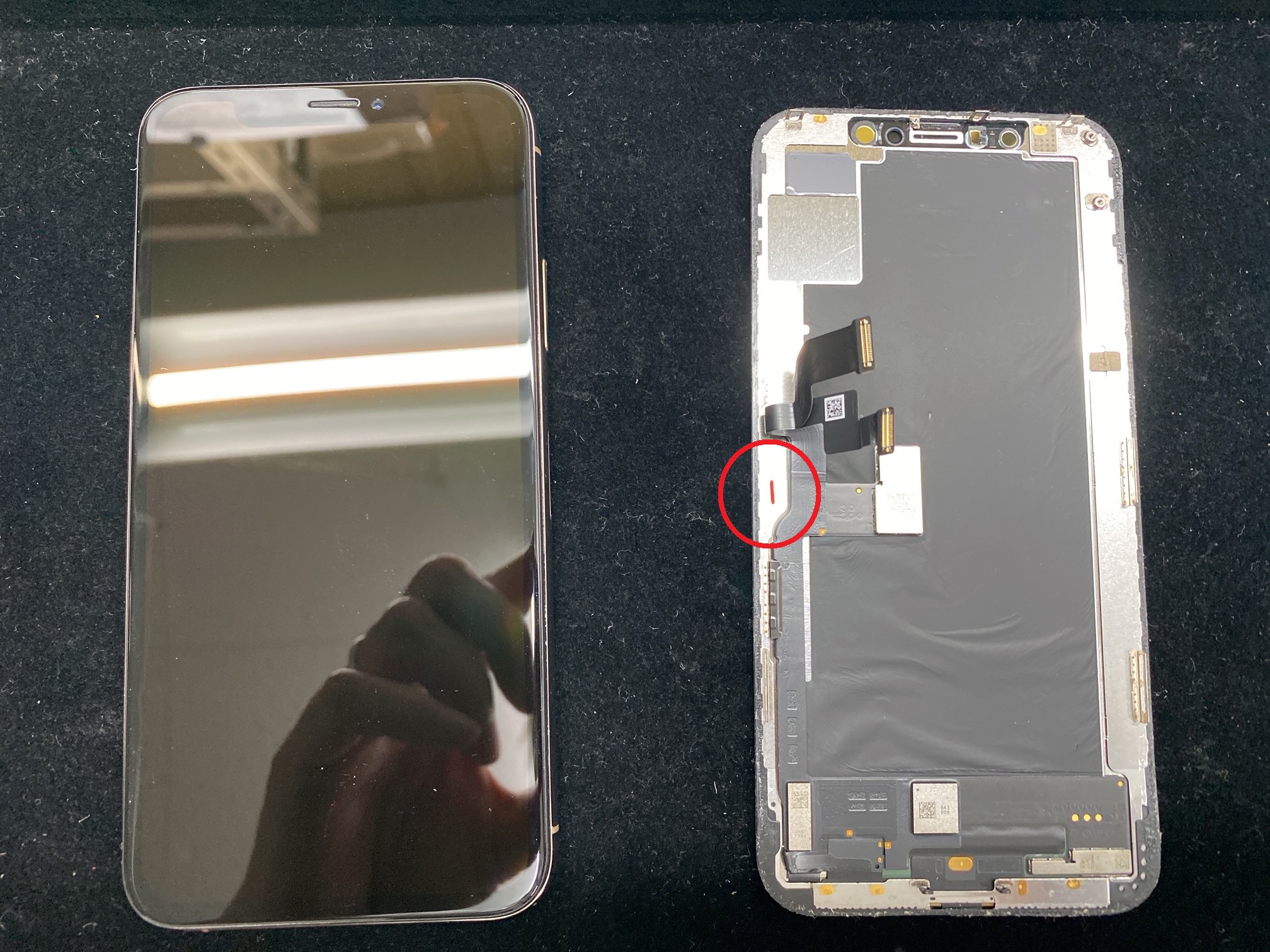 iPhoneXの液晶不良修理