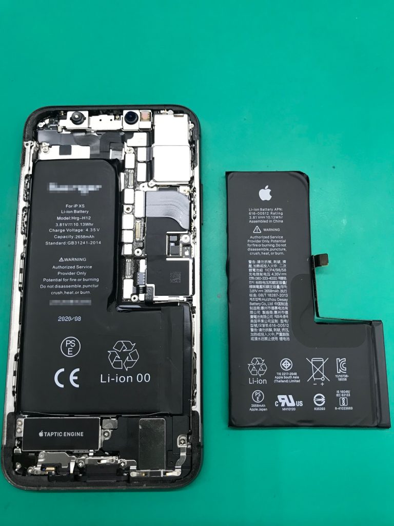 松本市iPhoneXsバッテリー交換修理