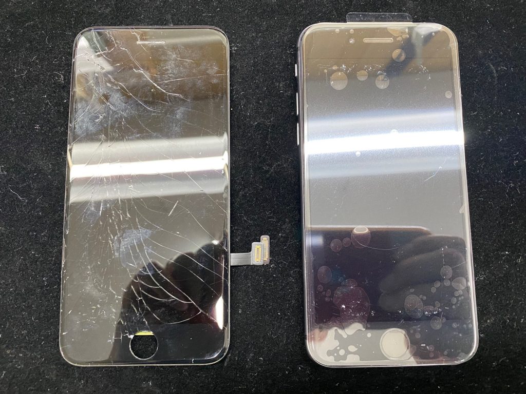 松本市iPhone8画面ガラス割れ修理