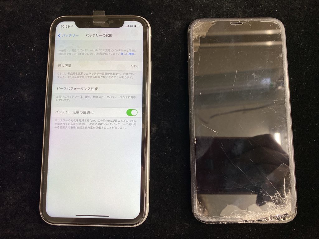 松本市iPhoneXR液晶不良修理