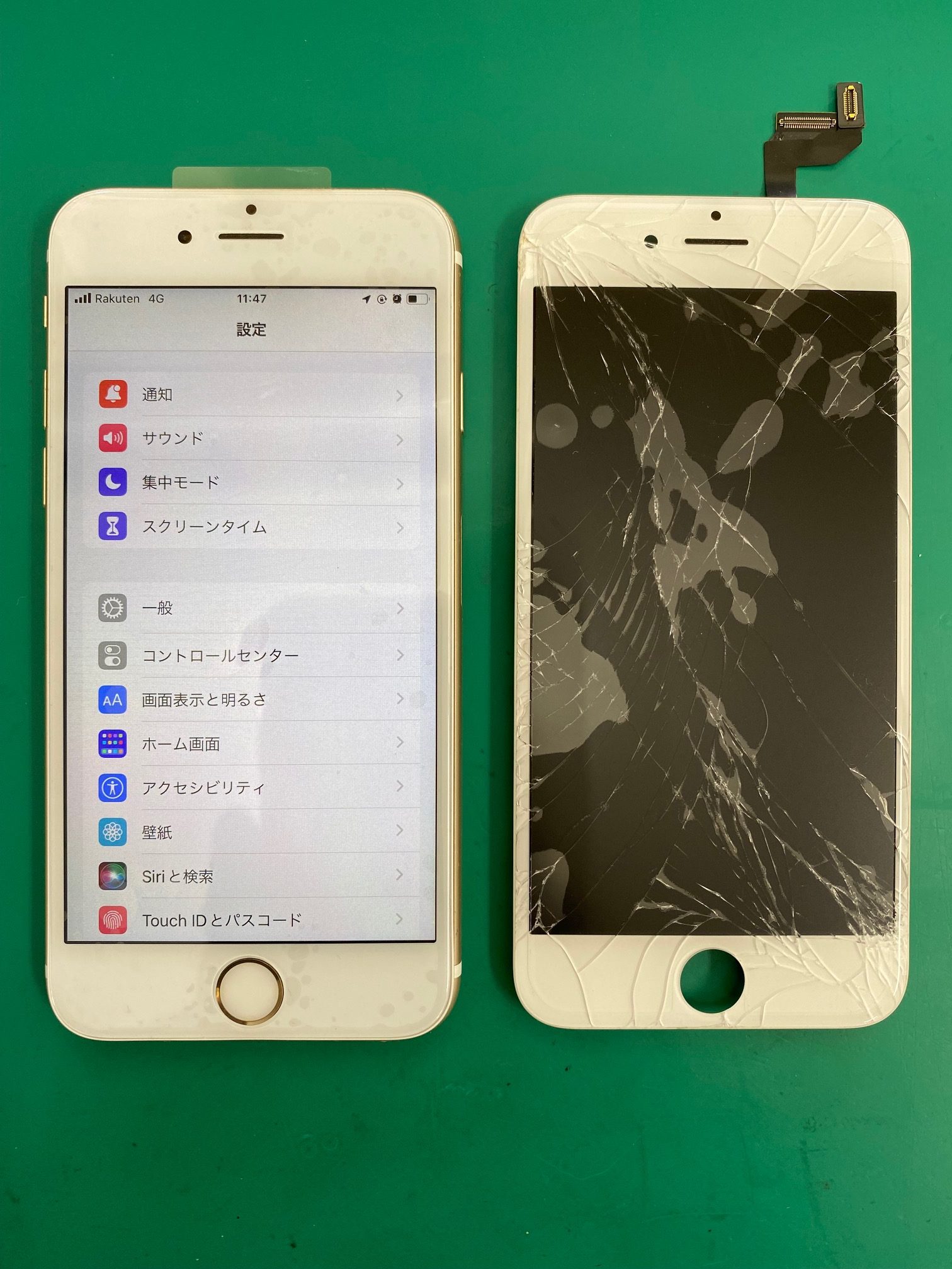 iPhone6S画面割れ修理作業